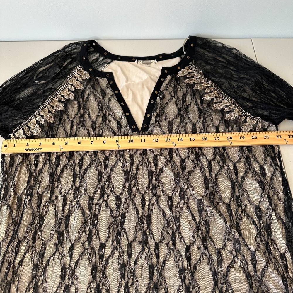 Gimmicks Lace Illusion Grommet Top XL Black Whimsigoth Fairycore - Picture 10 of 16